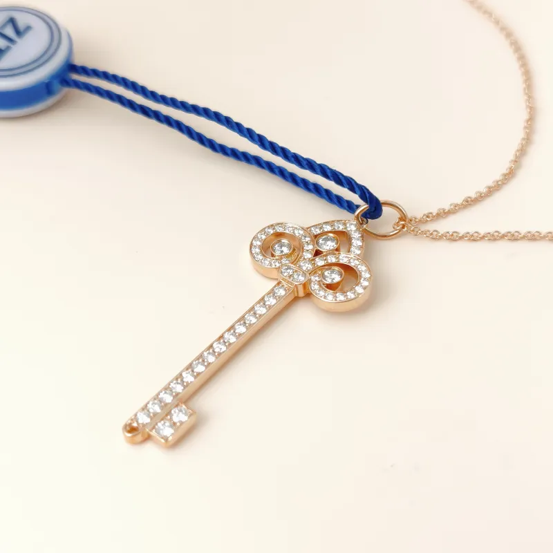 Tiffany&Co. Necklace Keys Collection Pavé Diamond Necklace Pendant Rose Gold Diamond18KR ose Gold One Size45cm — cover view 3 of 13