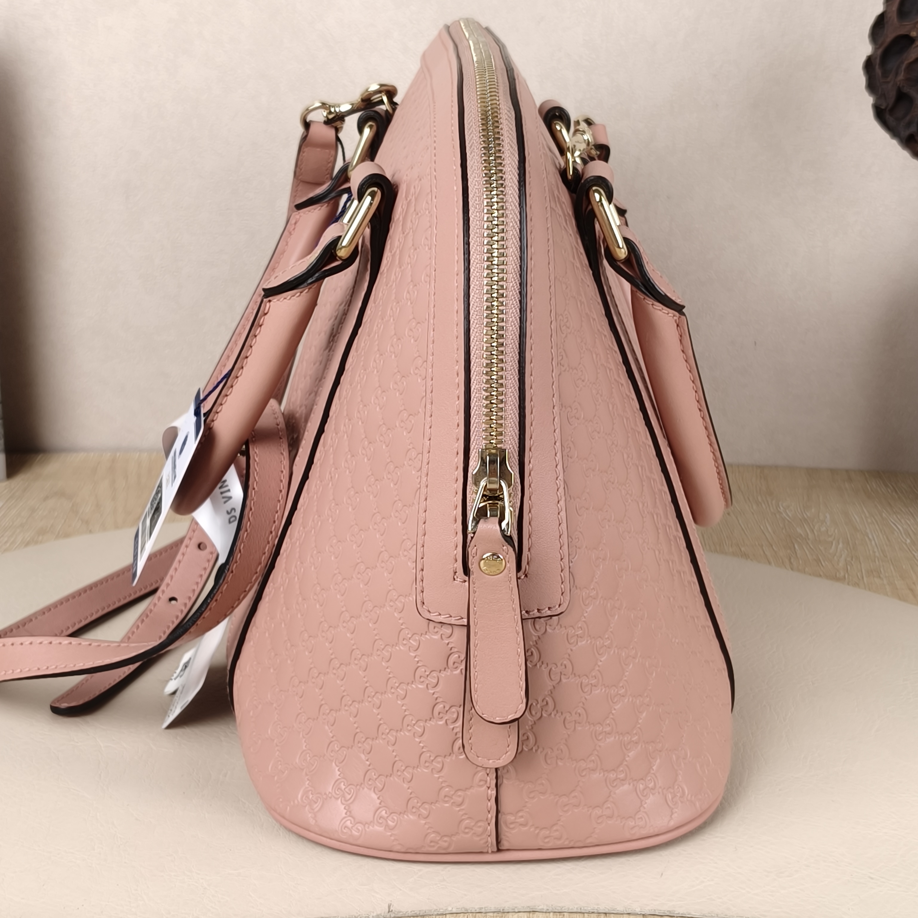 GUCCI Dome Bag Medium Pink Calfskin · Shoulder Strap Dust Bag · 31 × 16 × 23 cm — cover view 4 of 10