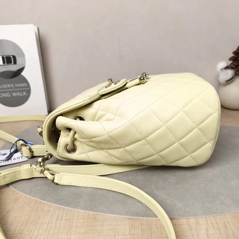 Chanel Backpack23s Backpack Yellow Grained Calfskin Small18 × 10 × 23 cm — detail view 12 of 17