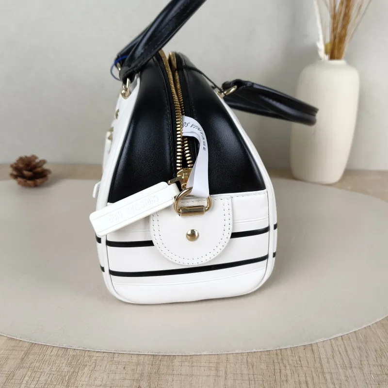 DIOR Top Handle Bag D-Vibe Bowling Bag White Calfskin Medium25 × 9.5 × 16 cm — detail view 10 of 12