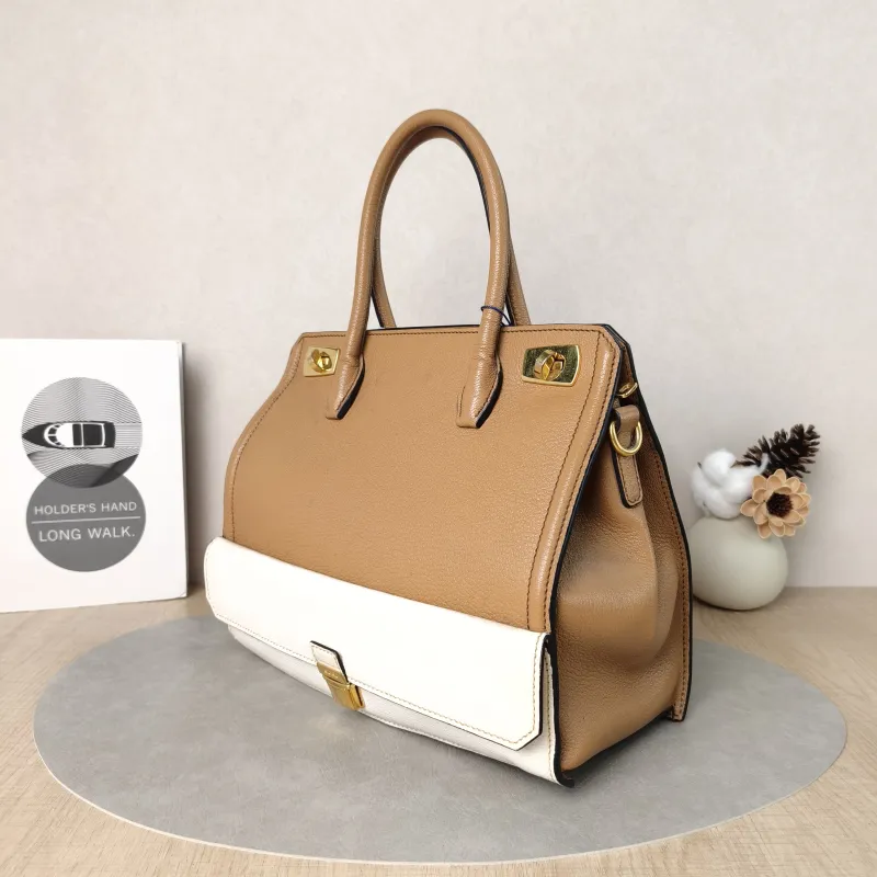 Miumiu Top Handle Bag Top Handle Bag Brown · White Lambskin One Size28 × 14 × 24 cm — cover view 3 of 6