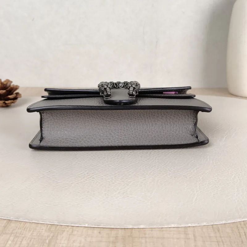 GUCCI Crossbody Bag Dionysus Grey Calfskin Mini 16.5 × 4.5 × 10 cm — cover view 2 of 5