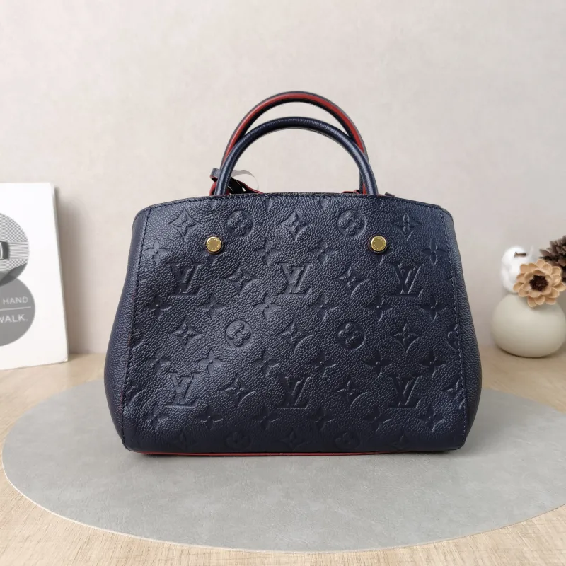 Louis Vuitton Top Handle Bag Montaigne Blue Calfskin 25 × 10 × 20 cm — cover view 5 of 6