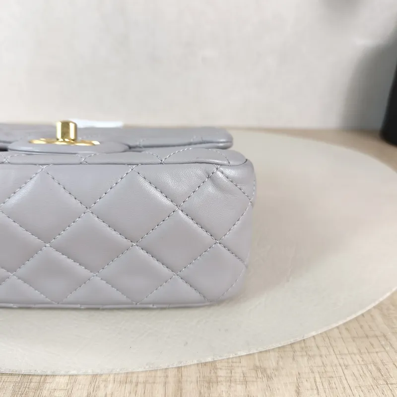 Chanel Crossbody Bag Grey Lambskin Mini 17 × 8 × 13.5 cm — detail view 1 of 11