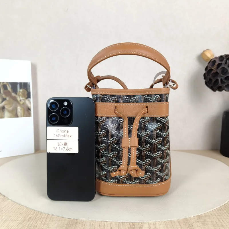 GOYARD Crossbody Bag Petit Flot Brown ine Canvas Mini 12 × 10 × 17.5 cm — cover view 5 of 6