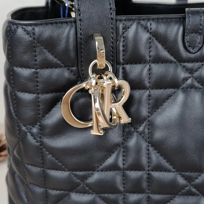 DIOR Top Handle Bag TOUJOURS Black Calfskin Medium 28.5 × 17 × 21.5 cm — detail view 13 of 13