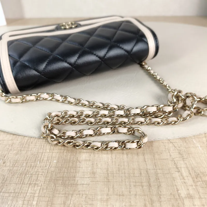 Chanel Crossbody Bag CF Mini WOC Crossbody Bag Black Pink Lambskin One Size 17 × 4 × 10 cm — detail view 3 of 11
