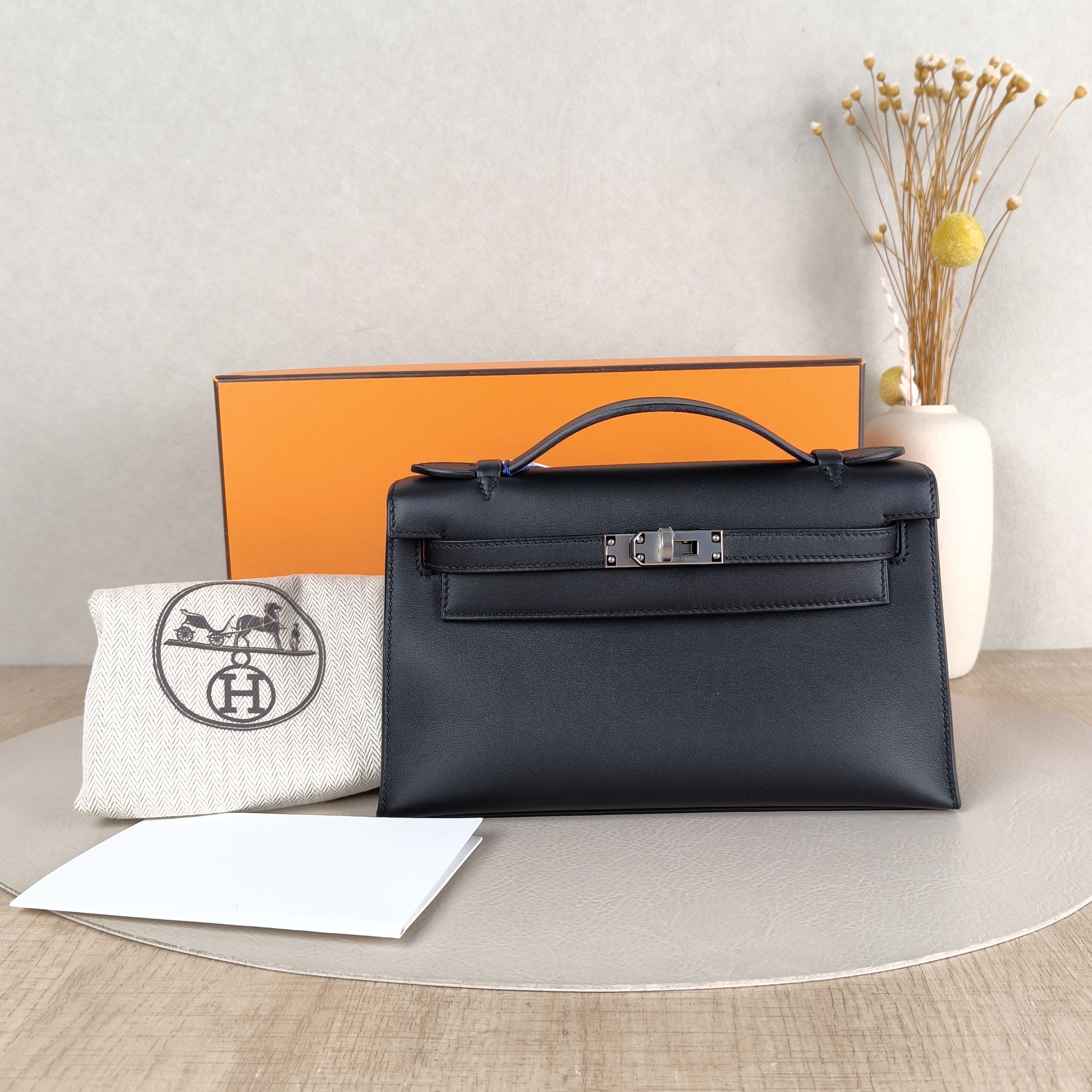 Hermès Top Handle Bagmini kelly Black Swift Calfskin One Size22 × 7 × 13 cm — cover view 3 of 6