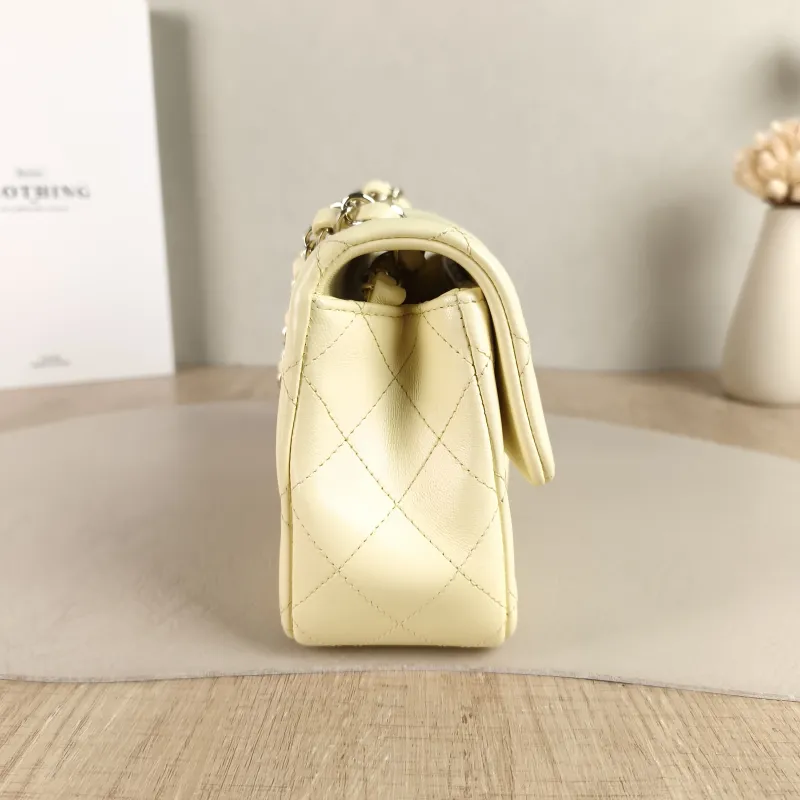 Chanel Crossbody Bag Classic Flap Large Mini CF Mini Yellow Lambskin mini 20 × 6 × 12 cm — detail view 2 of 13