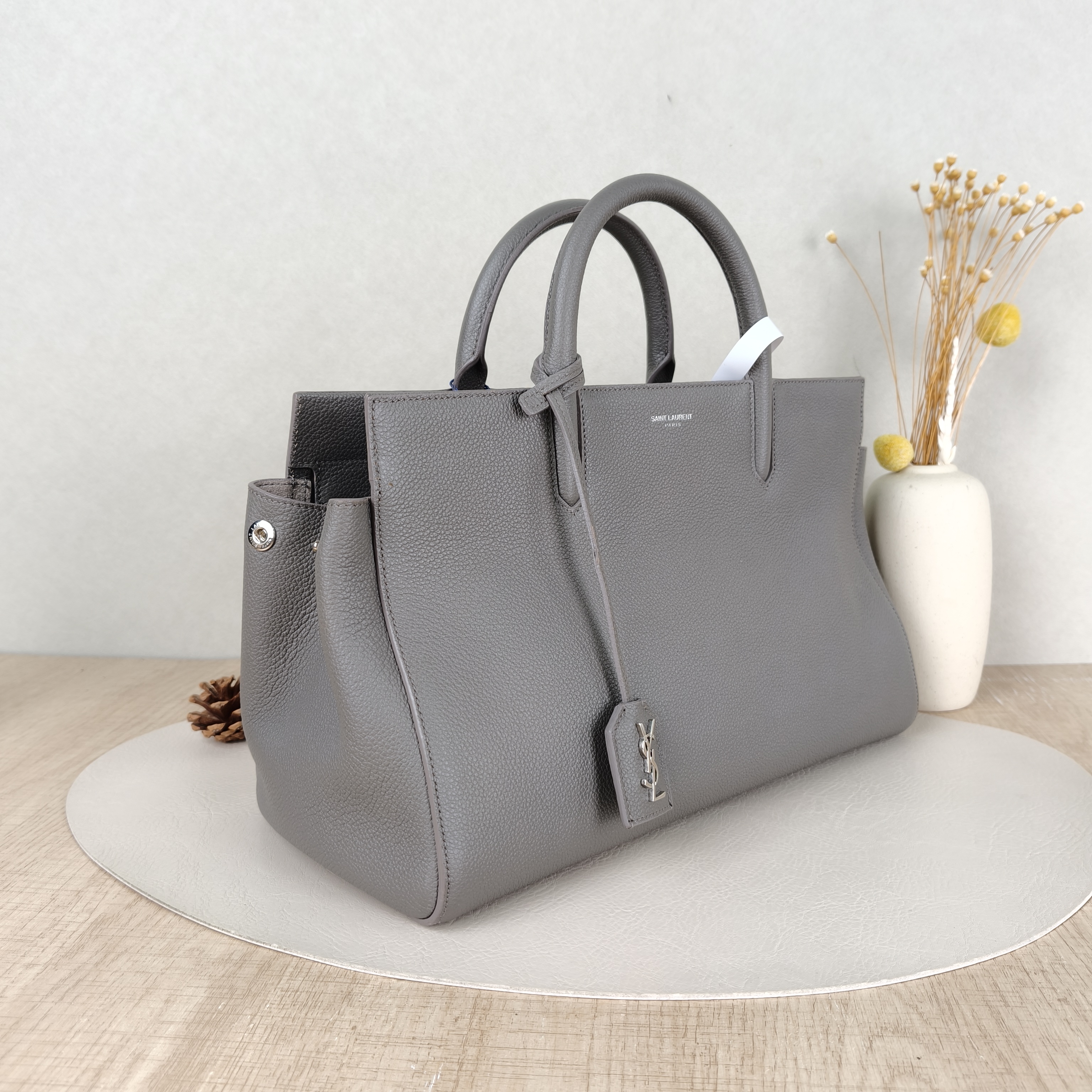 SAINT LAURENT Shoulder Bag Tote Bag Grey Calfskin One Size31 × 16 × 19 cm — cover view 5 of 5