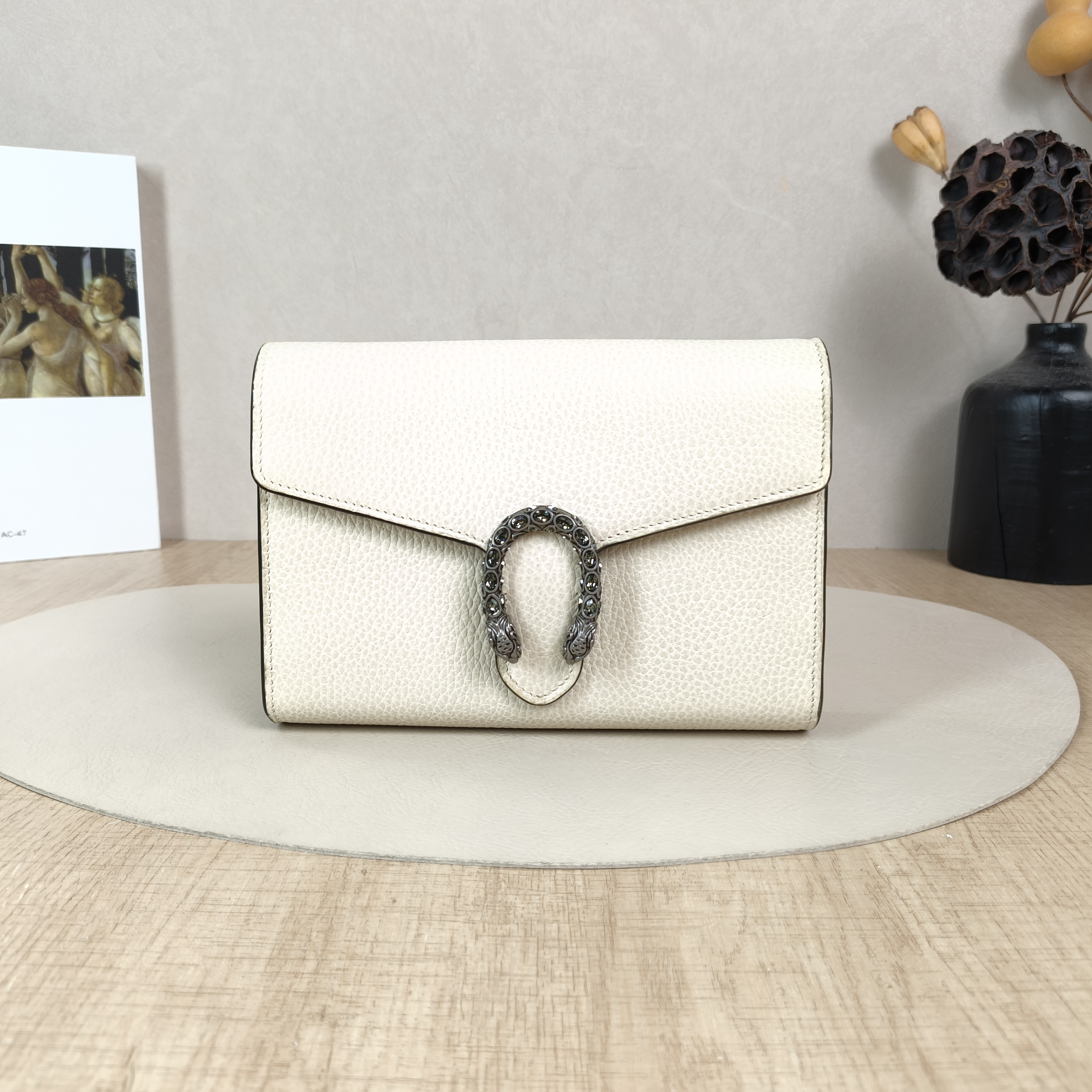 GUCCI Crossbody Bag Dionysus Collection Wallet woc White Calfskinmini20 × 4 × 14 cm