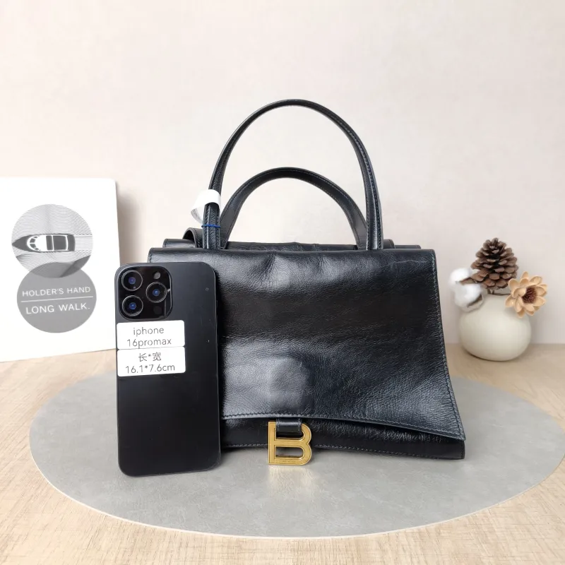 BALENCIAGA Shoulder Bag Crush On You Black Calfskin Medium28 × 9 × 17 cm — cover view 4 of 5