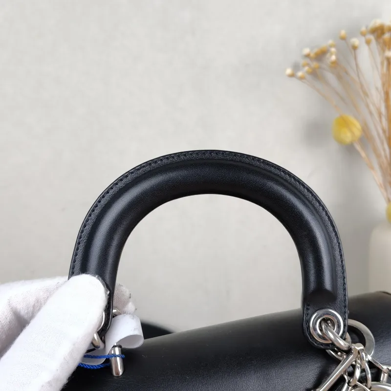 DIOR Top Handle Bag Be Black Calfskin Mini 20 × 11 × 16.5 cm — detail view 6 of 13