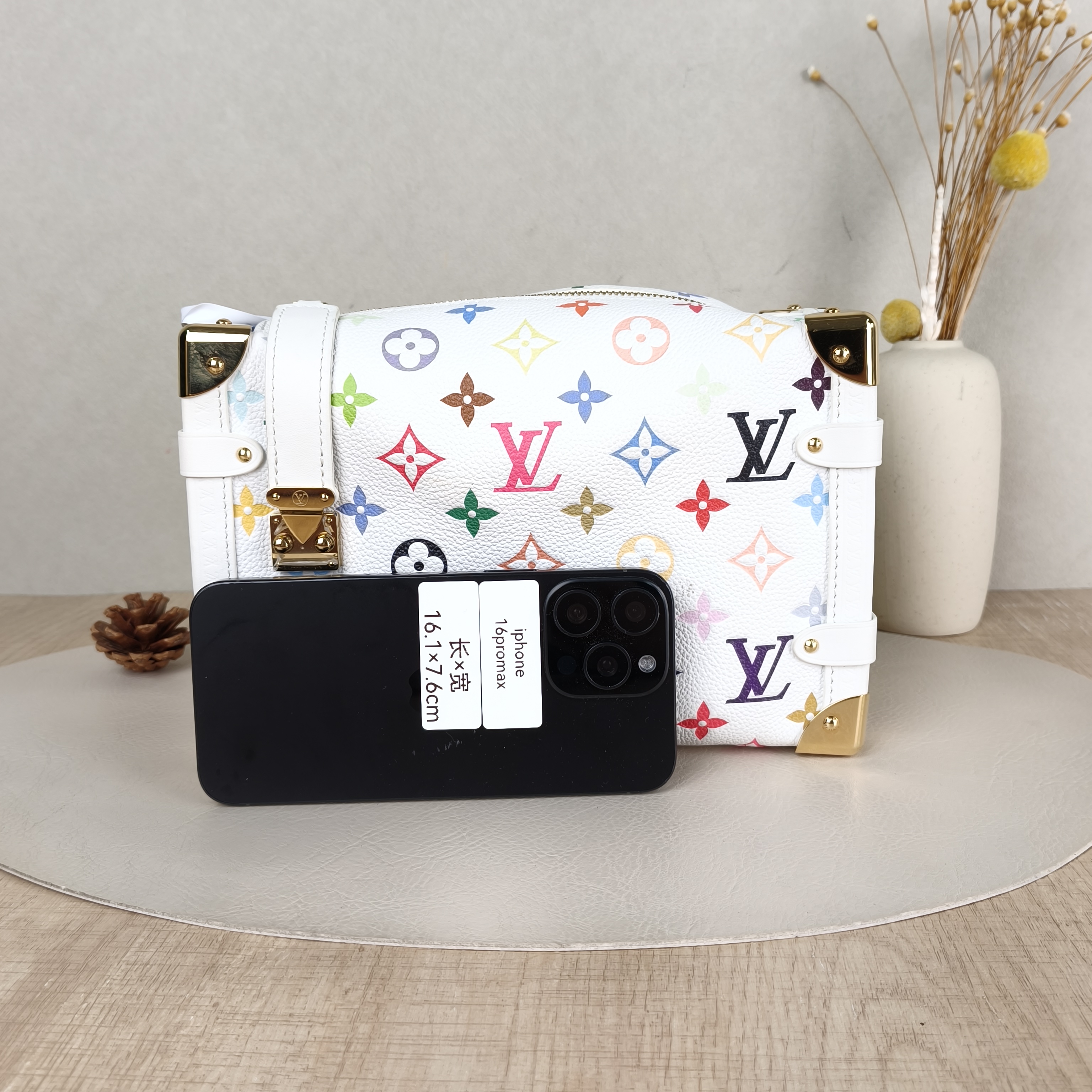 Louis Vuitton Crossbody Bag Side Trunk Box Multicolore PVC Medium23.5 × 8.5 × 16 cm — cover view 6 of 6
