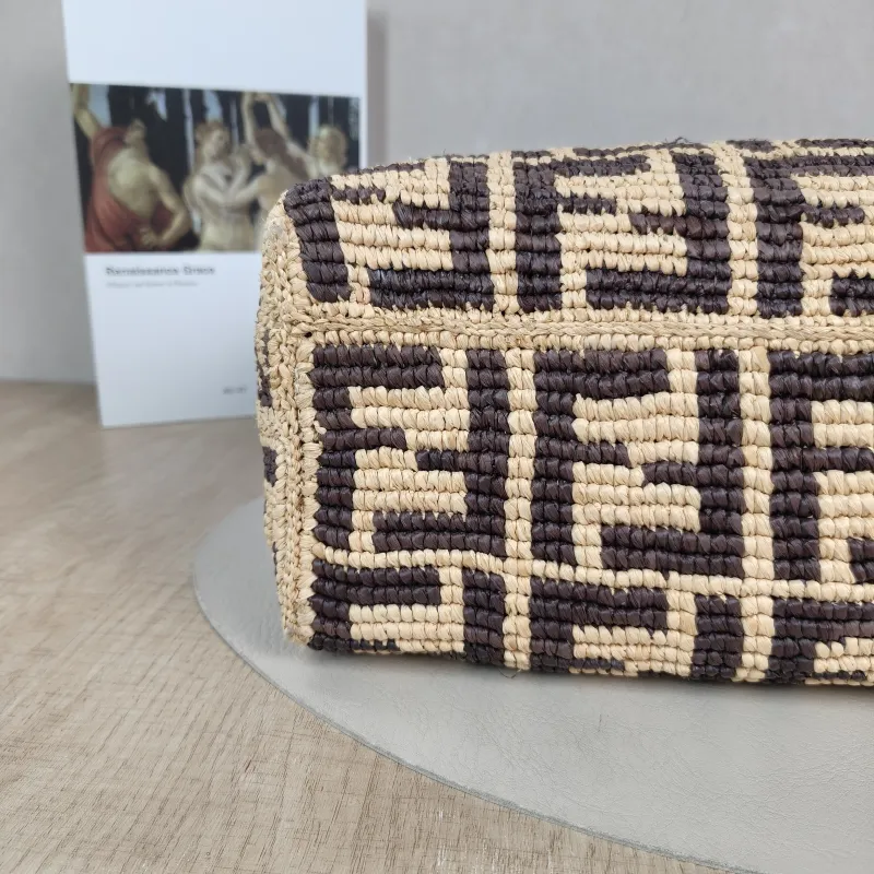 FENDI Top Handle Bag Top Handle Bag Brown Woven One Size 39 × 12 × 28 cm — detail view 10 of 10