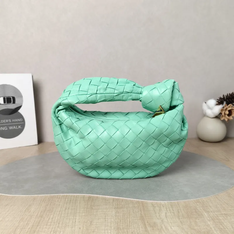 Bottega Veneta Top Handle Bag Jodie Green Lambskin Mini 28 × 8 × 23 cm