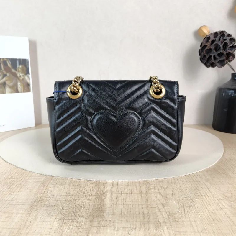 GUCCI Crossbody Bag GG Marmont Small Marmont 22 Black CC alfskin Small 22 × 6 × 13 cm — cover view 2 of 5