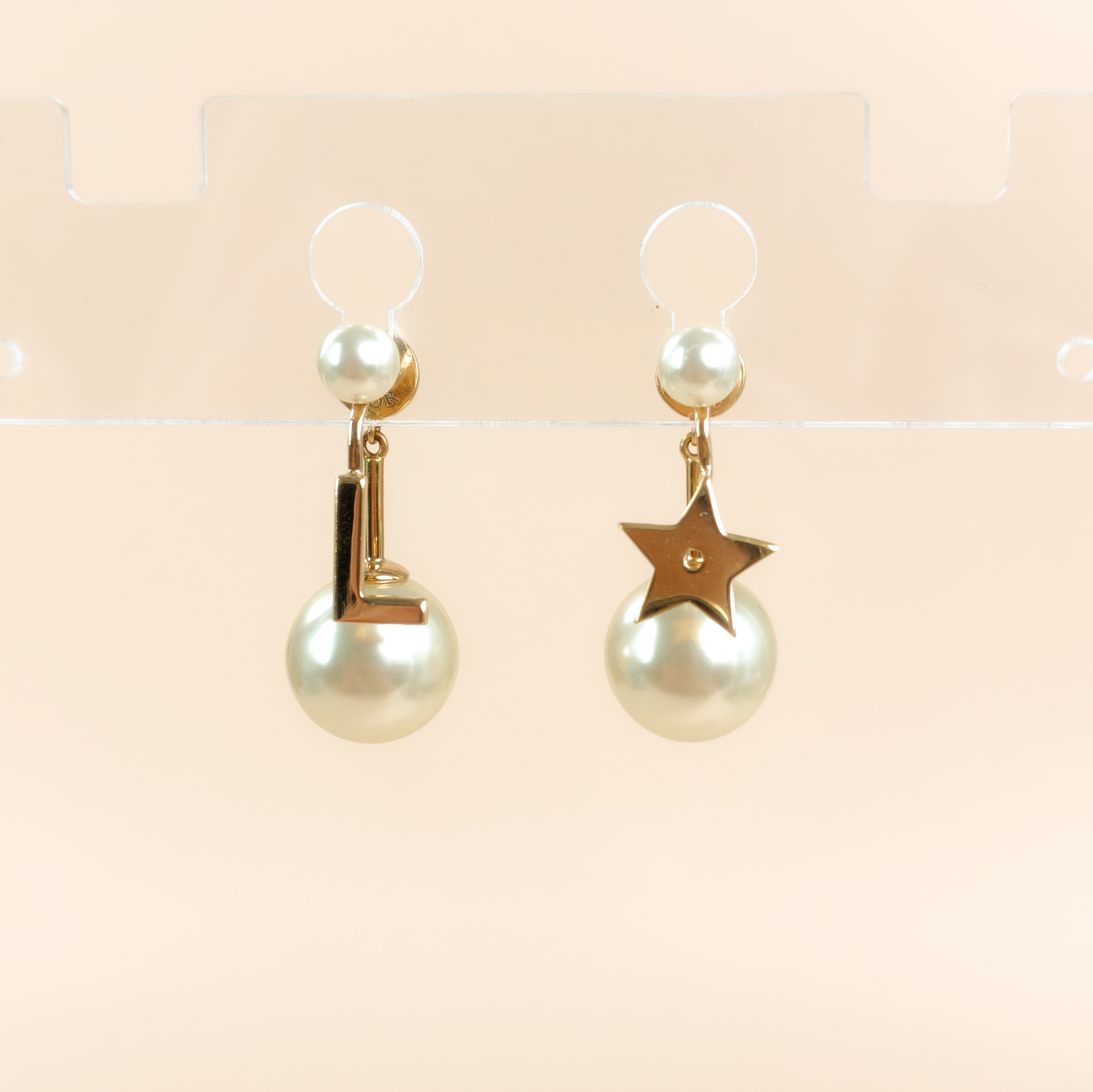 DIOR Earrings Gold Pearl Earrings Pearl One Size