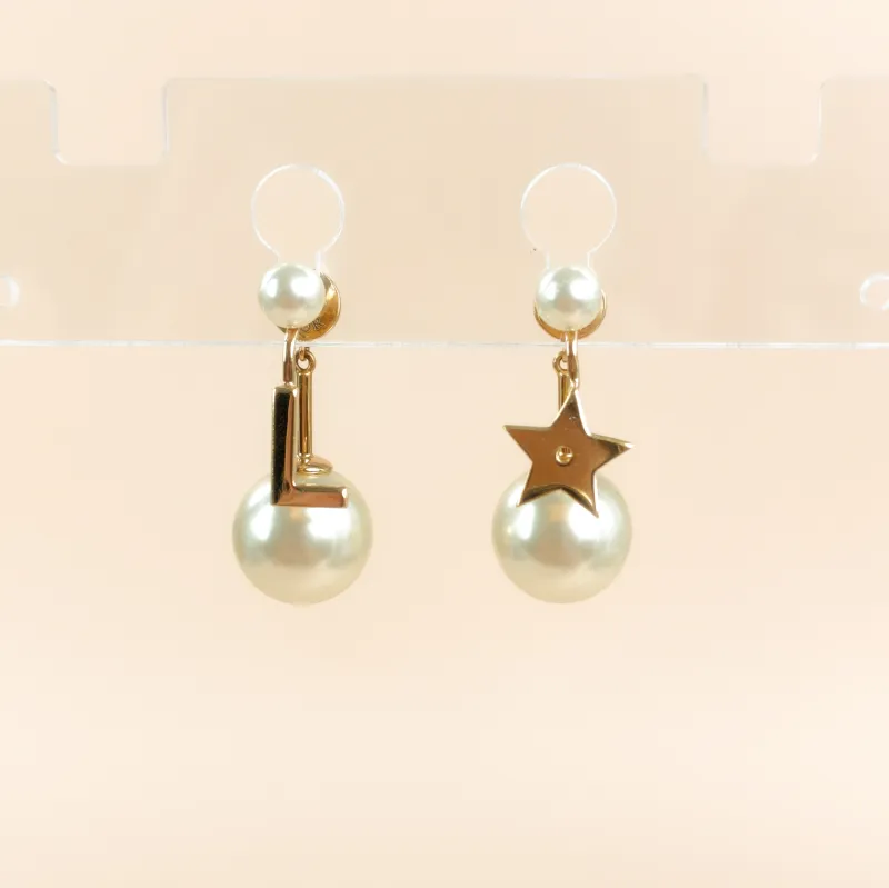 DIOR Earrings Gold Pearl Earrings Pearl One Size