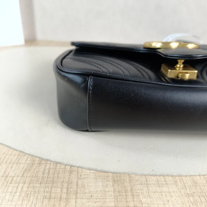 GUCCI Crossbody Bag GG Marmont Small Marmont 22 Black CC alfskin Small 22 × 6 × 13 cm — detail view 13 of 13