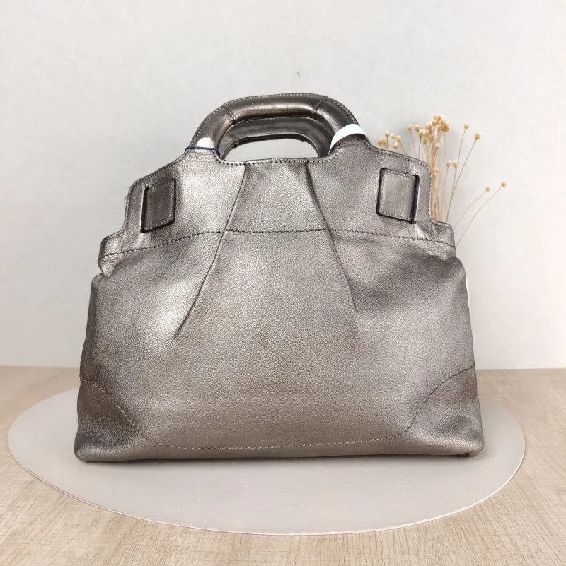 FERRAGAMO Shoulder Bag Shoulder Bag Grey Calfskin One Size 34 × 13 × 34 cm — cover view 2 of 5