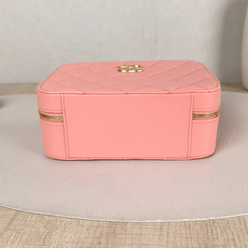 Chanel Crossbody Bag Box Crossbody Bag Pink Lambskin One Size 17 × 7 × 12.5 cm — cover view 3 of 6