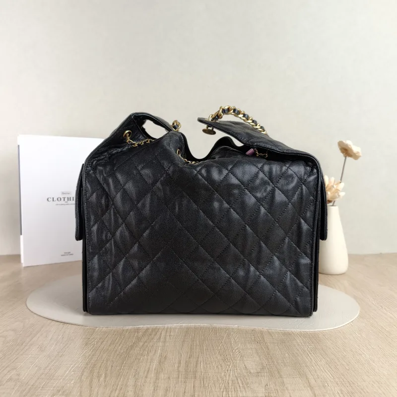 Chanel Shoulder Bag 25Bag Black Grained Calfskin Medium 30 × 15 × 40 cm — cover view 3 of 4