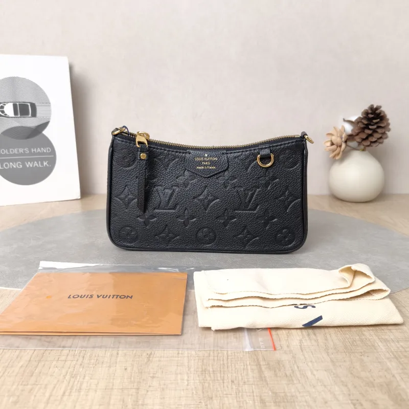 Louis Vuitton Crossbody Bag EASY POUCH ON STRAP Black Monogram Empreinte Embossed Calfskin Mini 19 × 3 × 11.5 cm — cover view 2 of 6