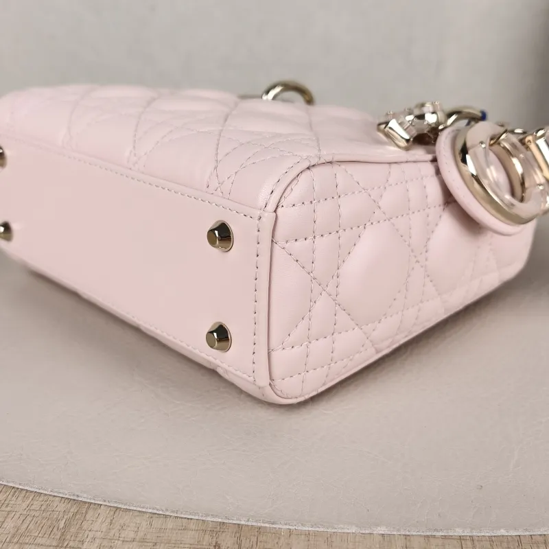 DIOR Crossbody Bag Lady Lady Dior Bag Pink Lambskinmini17 × 7 × 15 cm — detail view 12 of 14