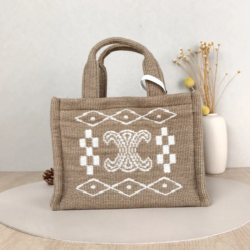 CELINE Shoulder Bag CABAS THAIS Shopping Tote Brown Small 25.5 × 12 × 18.5 cm
