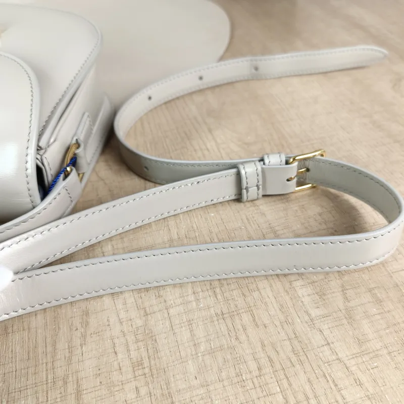CELINE Crossbody Bag TEEN BESACE TRIOMPHE Grey Calfskin Small 18.5 × 6 × 16 cm — detail view 10 of 12