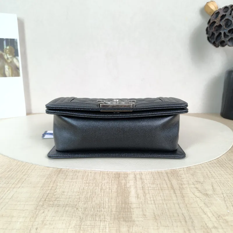 Chanel Crossbody Bag Le Boy​ Black Grained Calfskin Small 20.5 × 8.5 × 12 cm — cover view 5 of 5
