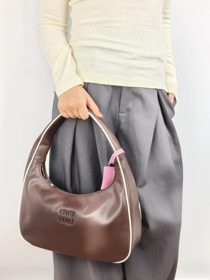 Miumiu Shoulder Bag Wander Collectionhobo Shoulder Bag Calfskin One Size 35 × 10 × 20 cm — on-model view 2 of 2