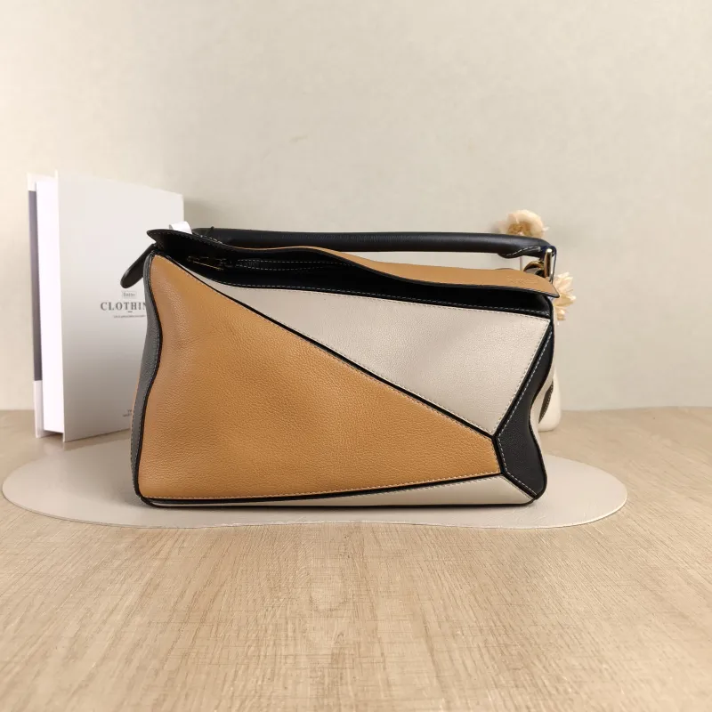 LOEWE Crossbody Bag Puzzle Colorblock Calfskin Large33 × 15 × 22 cm