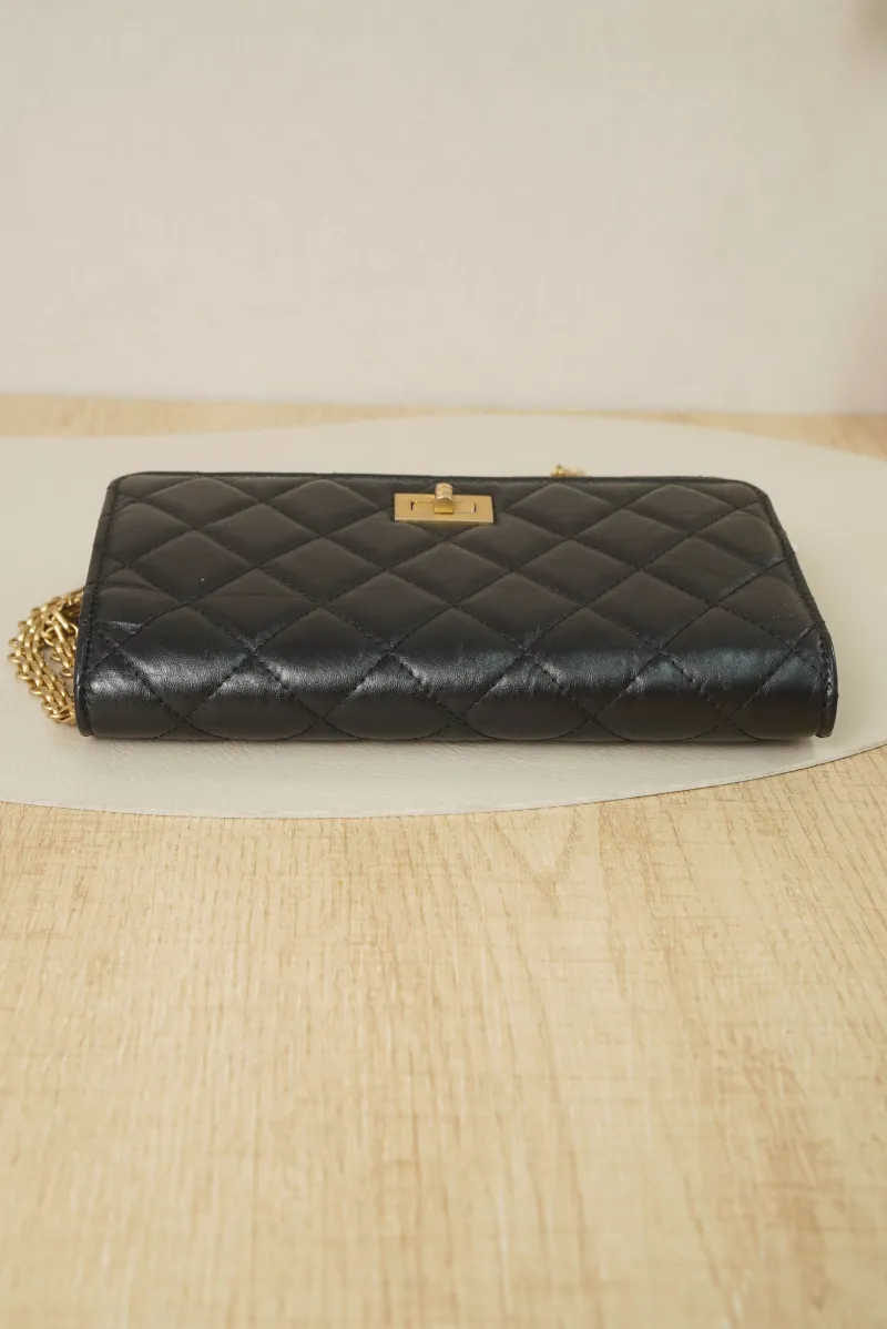 Chanel 2.55woc Black with Gold-Tone Hardware Calfskin27 · Authenticity Card · 19.2 × 3.5 × 12.3 cm — detail view 9 of 19