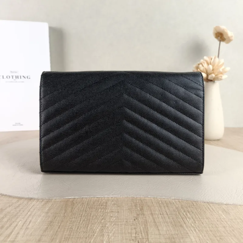 SAINT LAURENT Crossbody Bag CASSANDRE ENVELOPE Black Calfskin One Size 22.5 × 4 × 14 cm — cover view 4 of 5
