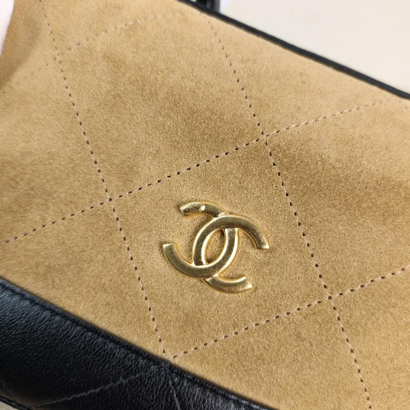 Chanel Crossbody Bag hobo Black Brown Suede Calfskin One Size 15.5 × 6 × 13 cm — detail view 11 of 11