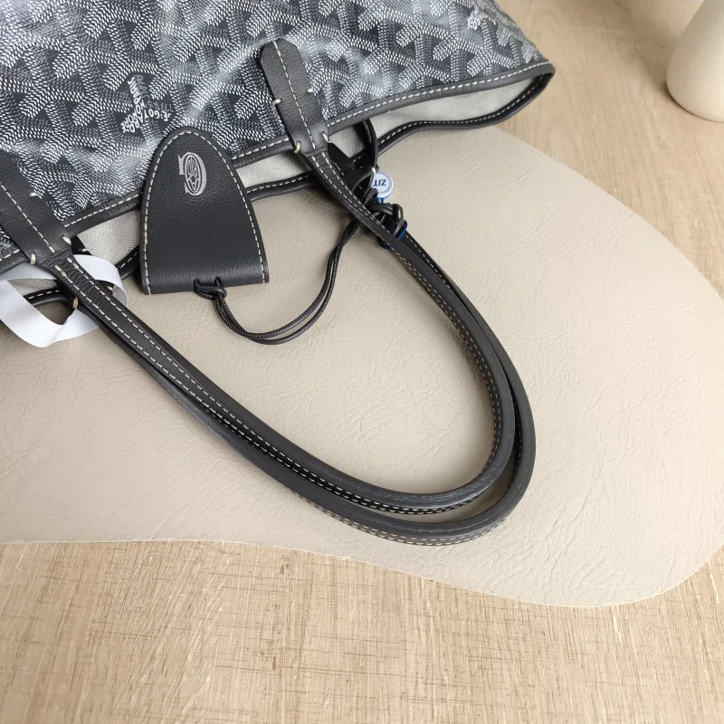 GOYARD Shoulder Bag SAINT LOUIS Shopping Tote Grey PVC Small 34 × 15 × 28 cm — detail view 2 of 11