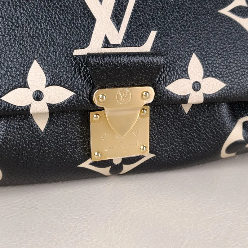 Louis Vuitton Crossbody Bag Favorite Black · White Empreinte Embossed Calfskin Medium 24 × 9 × 14 cm — detail view 5 of 12
