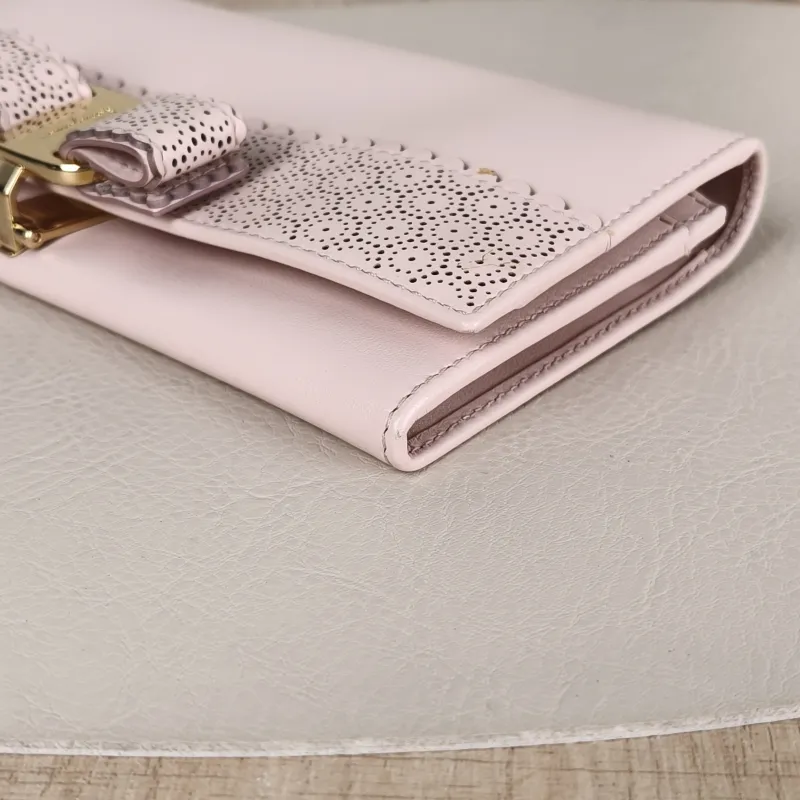 FERRAGAMO Wallet Wallet Pink Calfskin One Size 19 × 2 × 9.5 cm — detail view 10 of 12