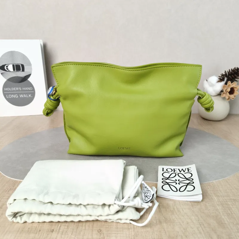 LOEWE Crossbody Bag Flamenco Green Calfskin Mini 24 × 9 × 18 cm — cover view 5 of 6