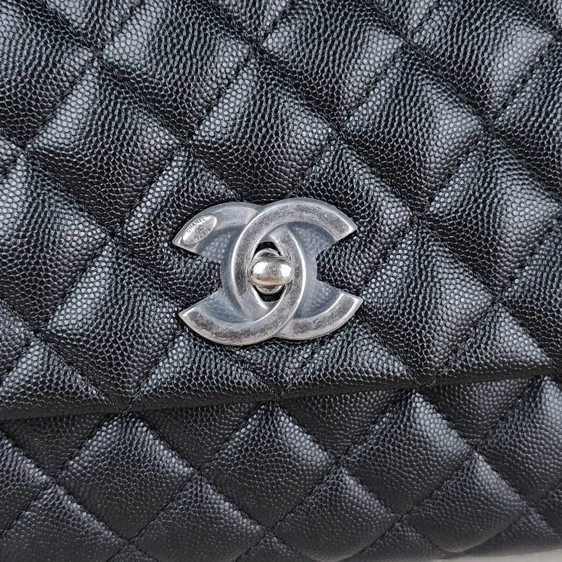Chanel Top Handle Bag Coco Handle​ Black Grained Calfskin Medium 29 × 12 × 18 cm 23 — detail view 1 of 14