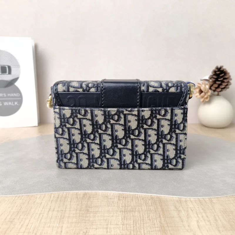 DIOR Crossbody Bag 30Montaigne 30 Box Box Blue Canvas Mini 17.5 × 5 × 11.5 cm — cover view 4 of 5