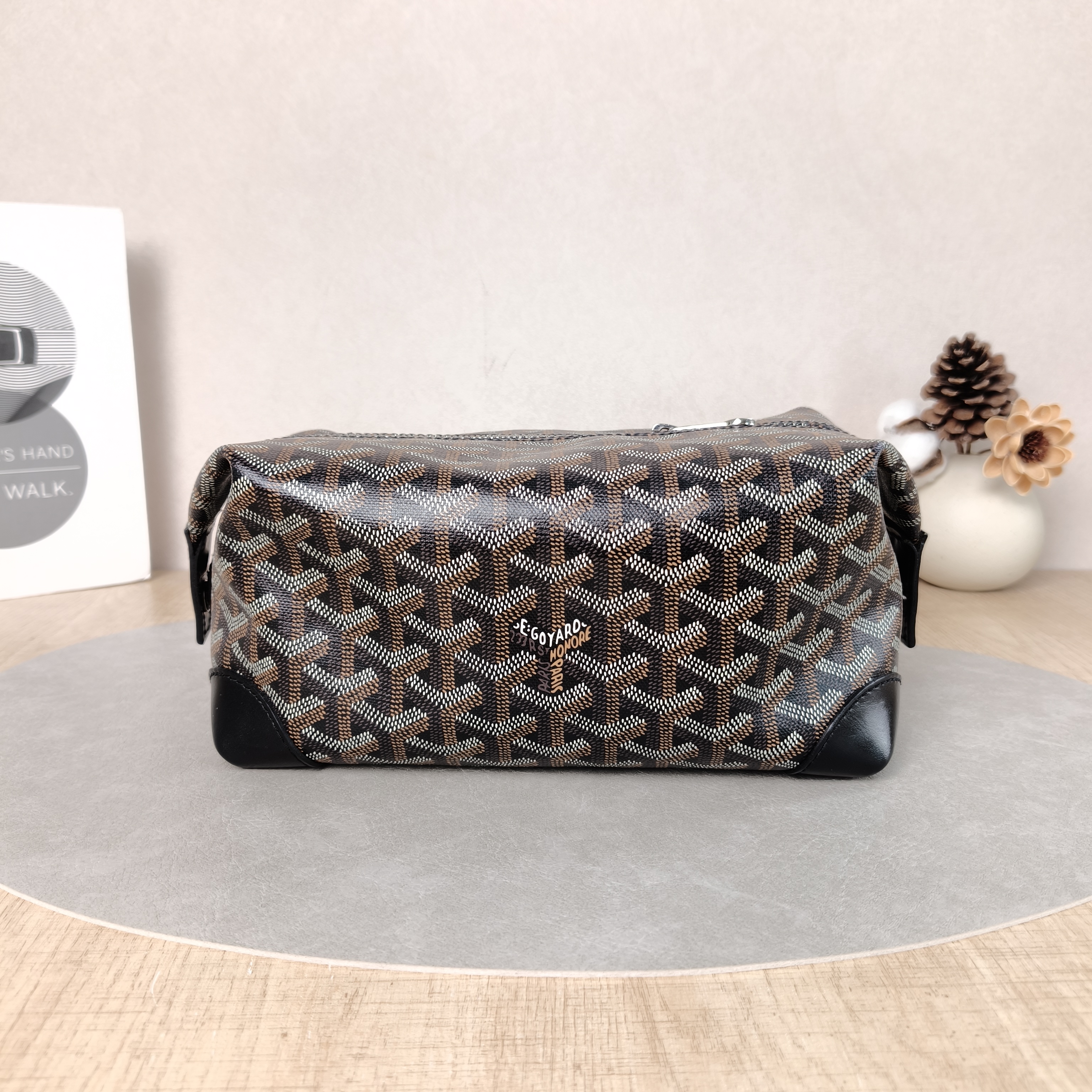 GOYARD Cosmetic Bag Bowling 25Y Cosmetic Bag Brown PVC One Size24 × 12 × 13 cm
