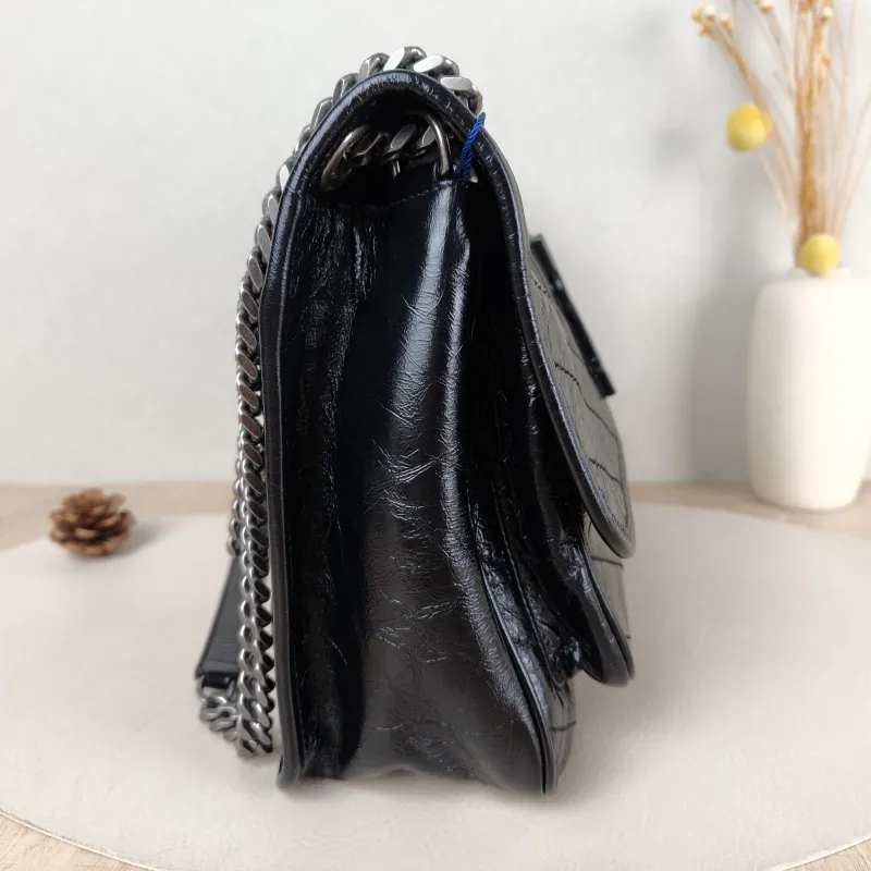 SAINT LAURENT Crossbody Bag Niki D Waxed Leather Calfskin Medium 28 × 8.5 × 20 cm — detail view 14 of 14