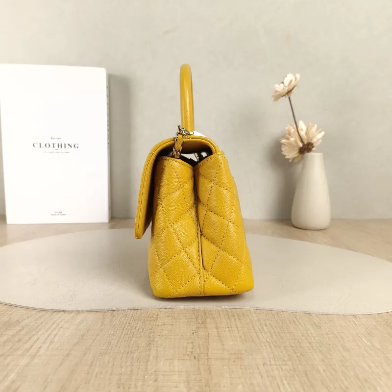 Chanel Crossbody Bag Coco Handle​ Yellow Calfskin Small24 × 10 × 14 cm — detail view 5 of 15