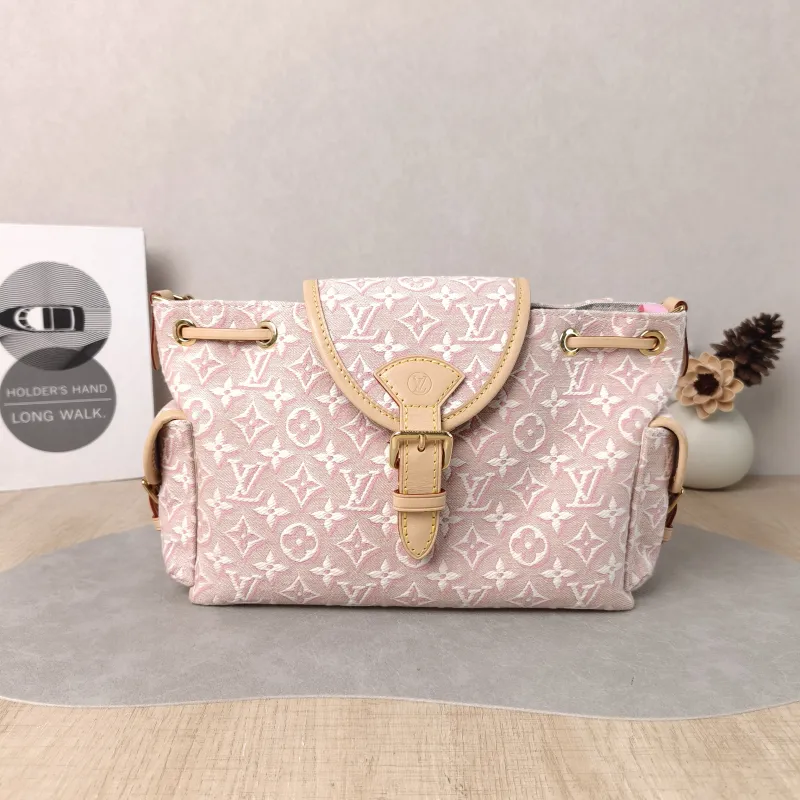 Louis Vuitton Shoulder Bag ODYSSÉE Pink Canvas Small 27 × 12 × 17 cm