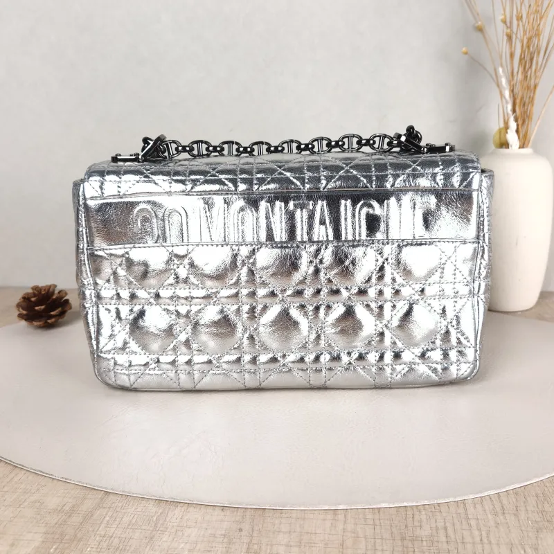 DIOR Crossbody Bag Caro Chain Bag Silver Waxed Leather Medium25.5 × 9 × 15.5 cm — cover view 5 of 5