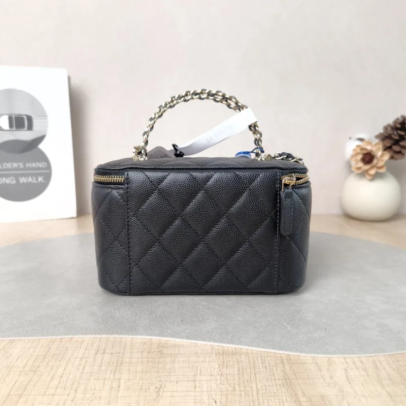 Chanel Crossbody Bag Black Grained Calfskin Mini 16 × 8 × 9.5 cm — cover view 3 of 6