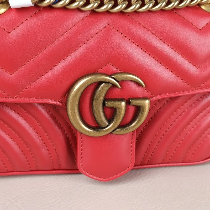 GUCCI Crossbody Bag GG Marmont Small Marmont 22Red Calfskin Small22 × 6 × 13 cm — detail view 5 of 13
